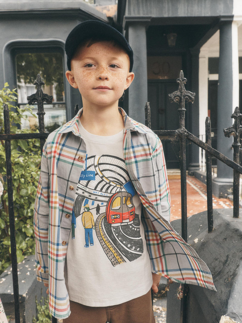 Piccadilly Line Graphic Tee in Dove - View 2