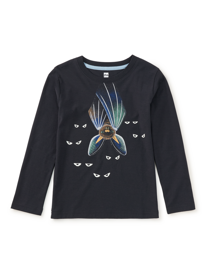 Glowing Bats Double-Sided Tee in Jet Black - View 1