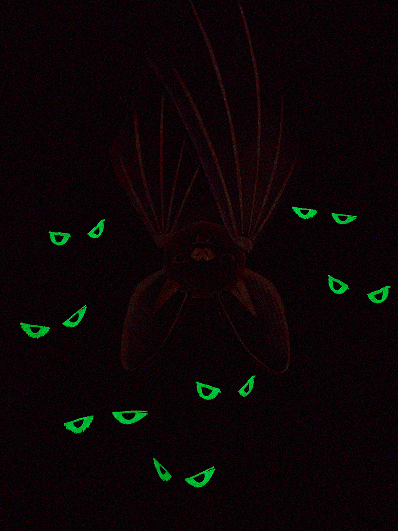 Glowing Bats Double-Sided Tee in Jet Black - View 2