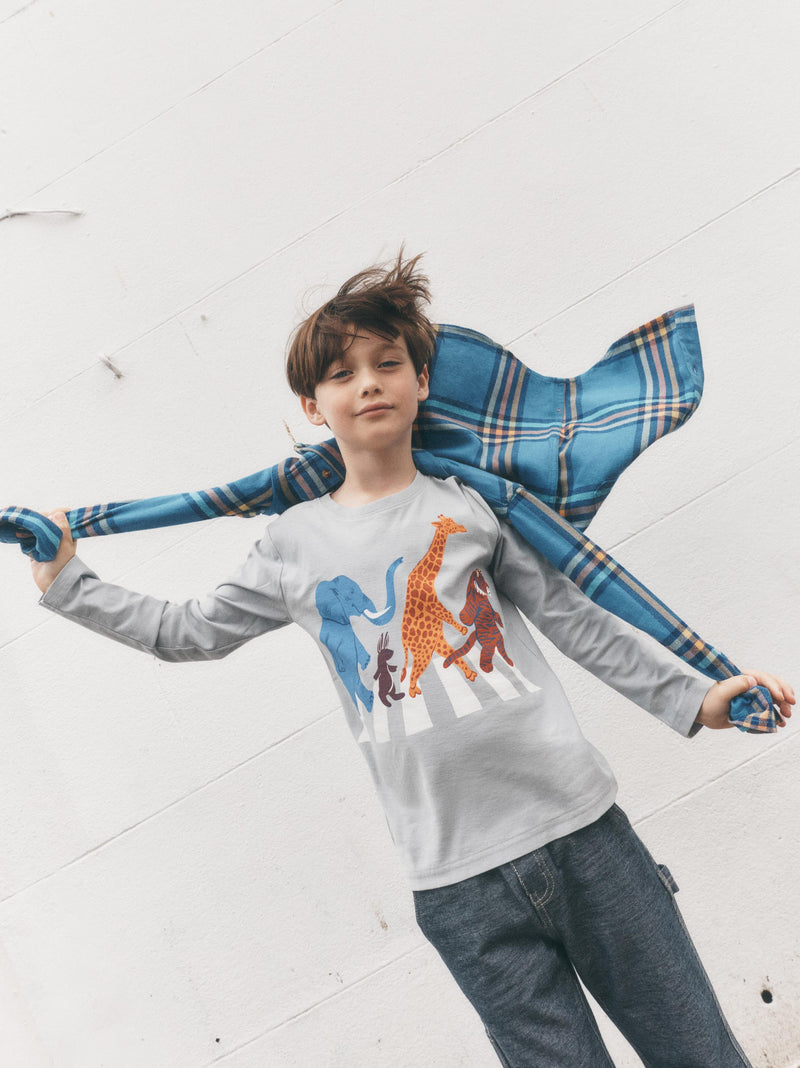 Abbey Road Animals Graphic Tee in Cement - View 2