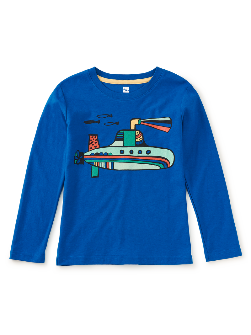 Green Submarine Graphic Tee in Royal - View 1
