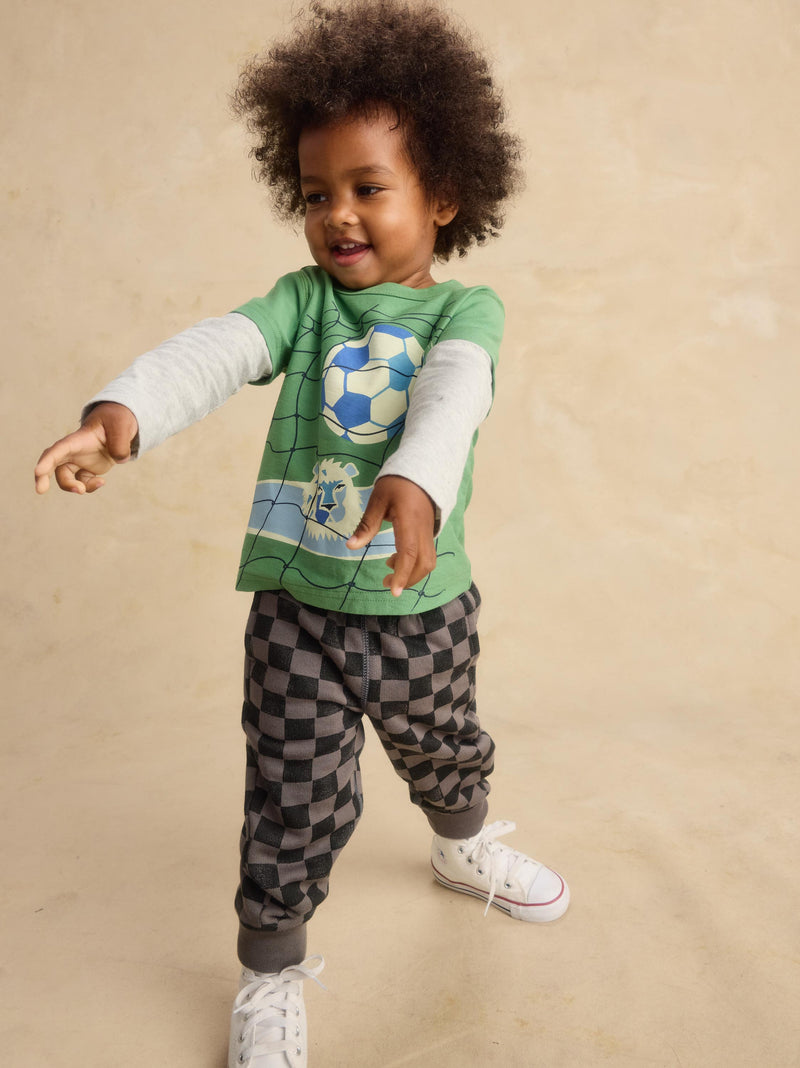 Goalkeeper Lion Layered Tee in English Ivy - View 2