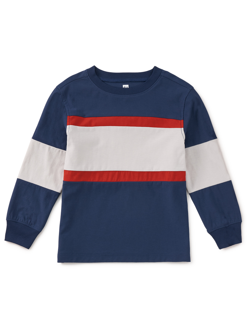 Colorblock Rugby Top in Twilight - View 1