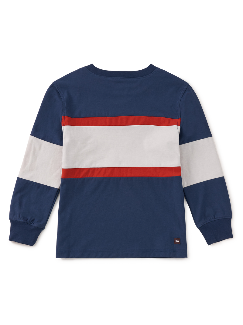 Colorblock Rugby Top in Twilight - View 2