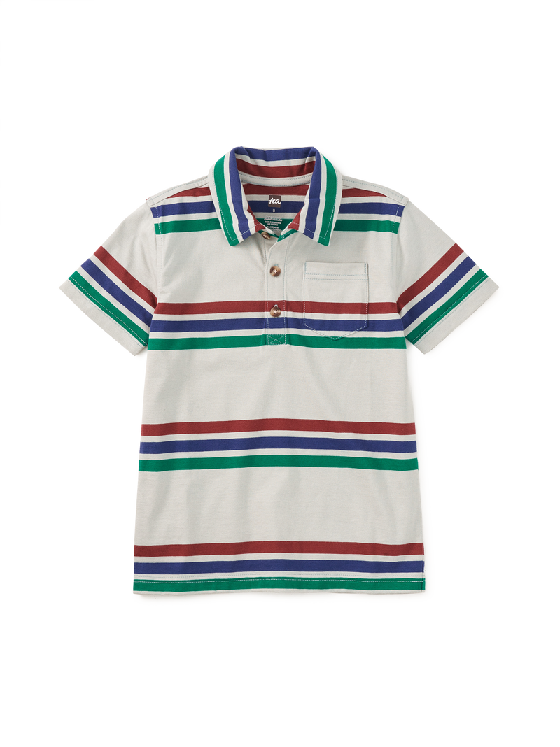 Striped Polo in Mica - View 1