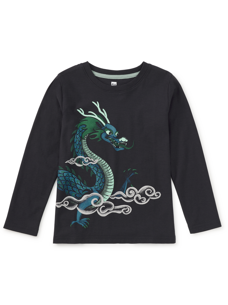 Dragon Double Sided Graphic T in Jet Black - View 1
