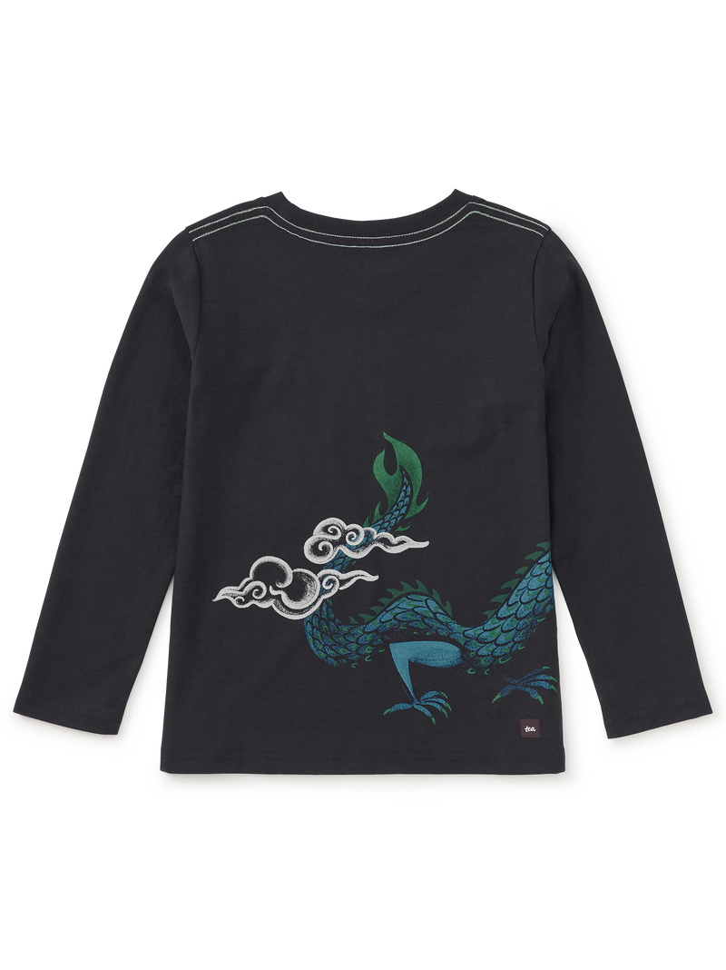Dragon Double Sided Graphic T in Jet Black - View 2