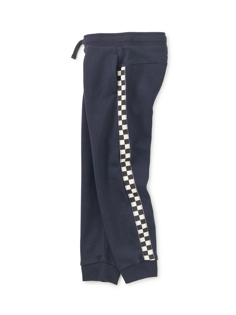 Stripe-Out Joggers in Indigo - View 1