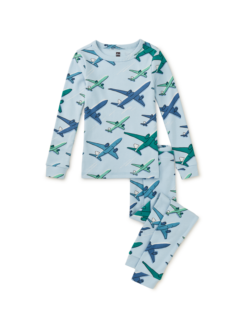 Goodnight Pajama Set in Away We Go Airplanes - View 1