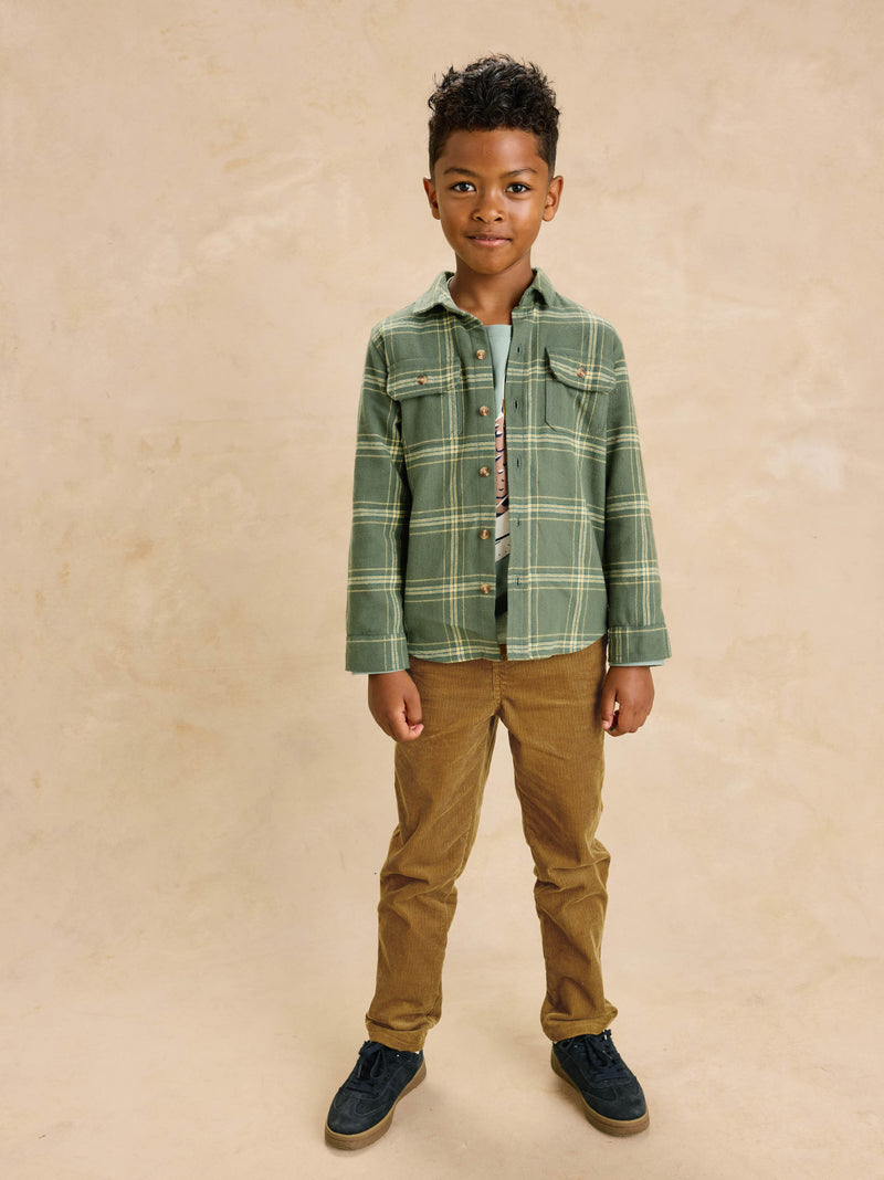 Flannel Button Up Shirt in Sherwood Plaid - View 2