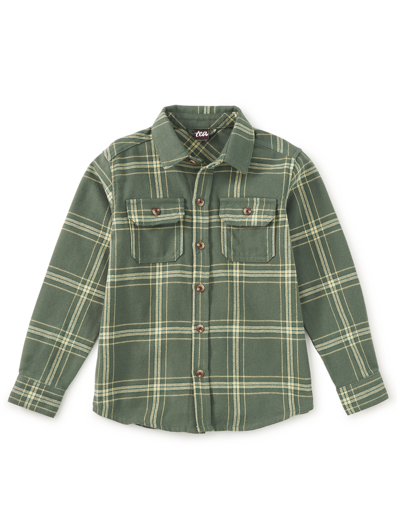 Flannel Button Up Shirt in Sherwood Plaid - View 1