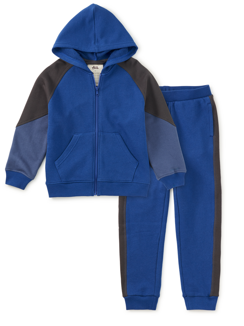 Royal Colorblock Hoodie &amp; Joggers 2-Piece Set in 2 - View 1