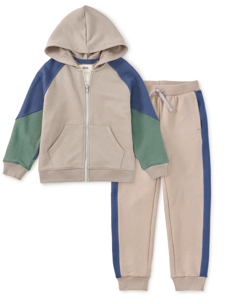 Mist Colorblock Hoodie &amp; Joggers 2-Piece Set in 2 - View 1
