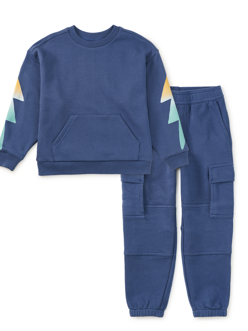 Lighting Bolt Sleeve Popover &amp; Joggers 2-Piece Set in 2 - View 1
