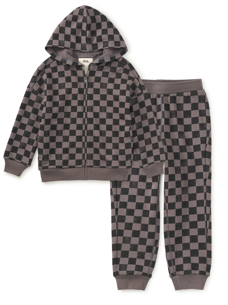 Checkered Hoodie &amp; Joggers 2-Piece Set in 3-6M - View 1