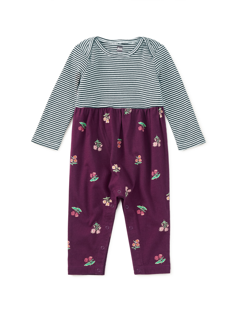 Print Mix Baby Romper in Midnight Posy - View 1