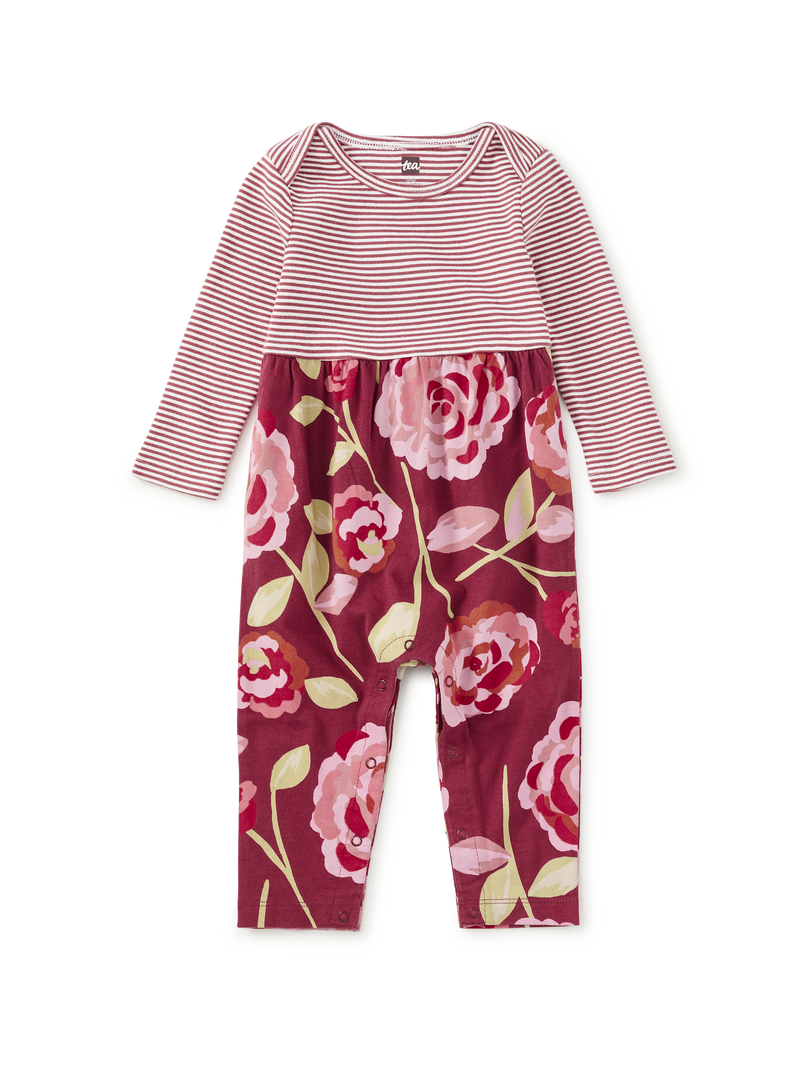 Print Mix Baby Romper in Turkish Rose - View 1