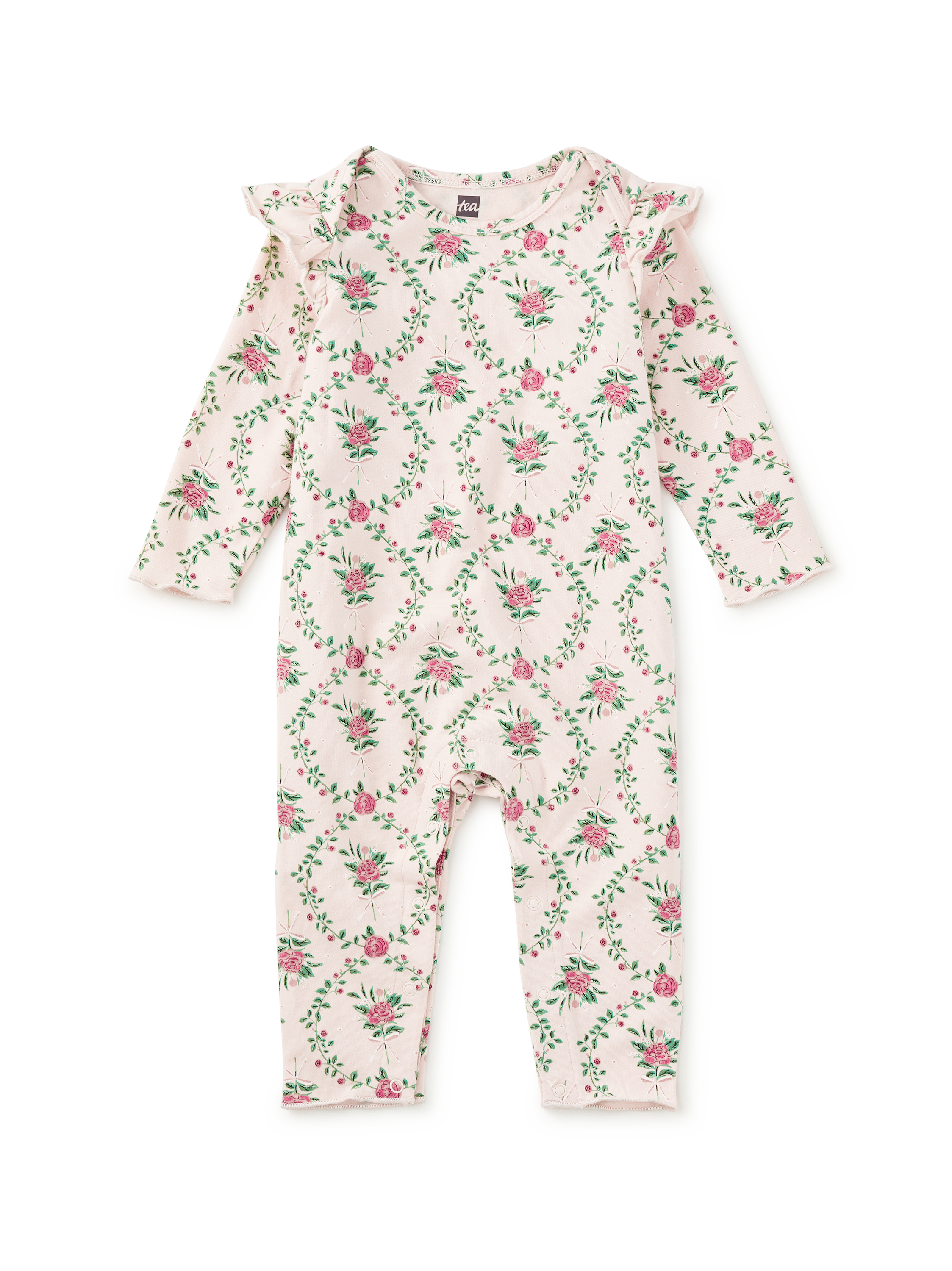 Ruffle Shoulder Baby Romper