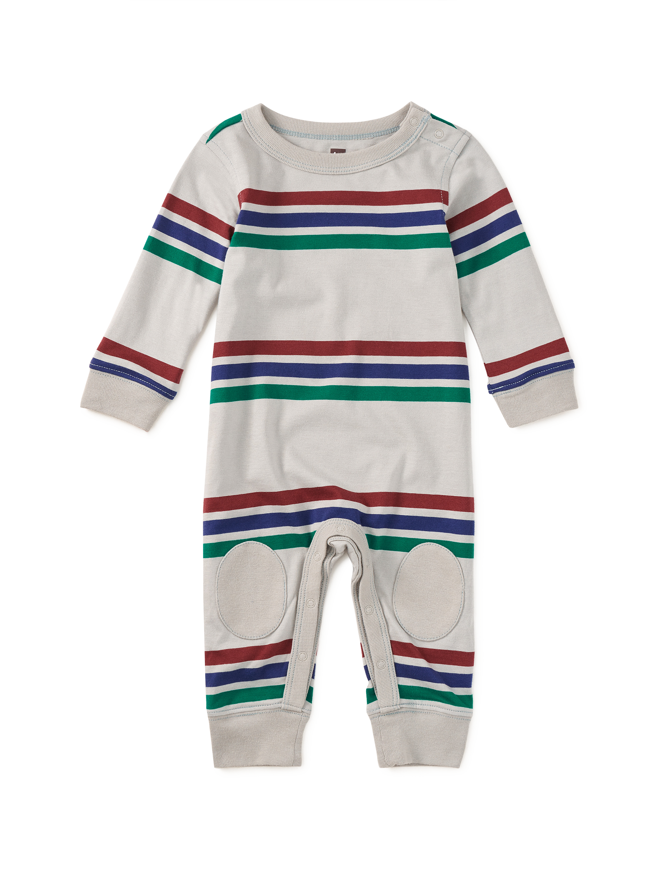 Stripe Knee Patch Baby Romper