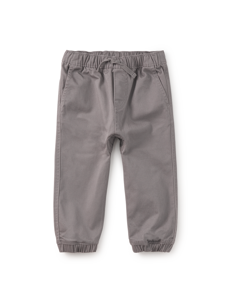 Woven Baby Joggers in Graphite - View 1