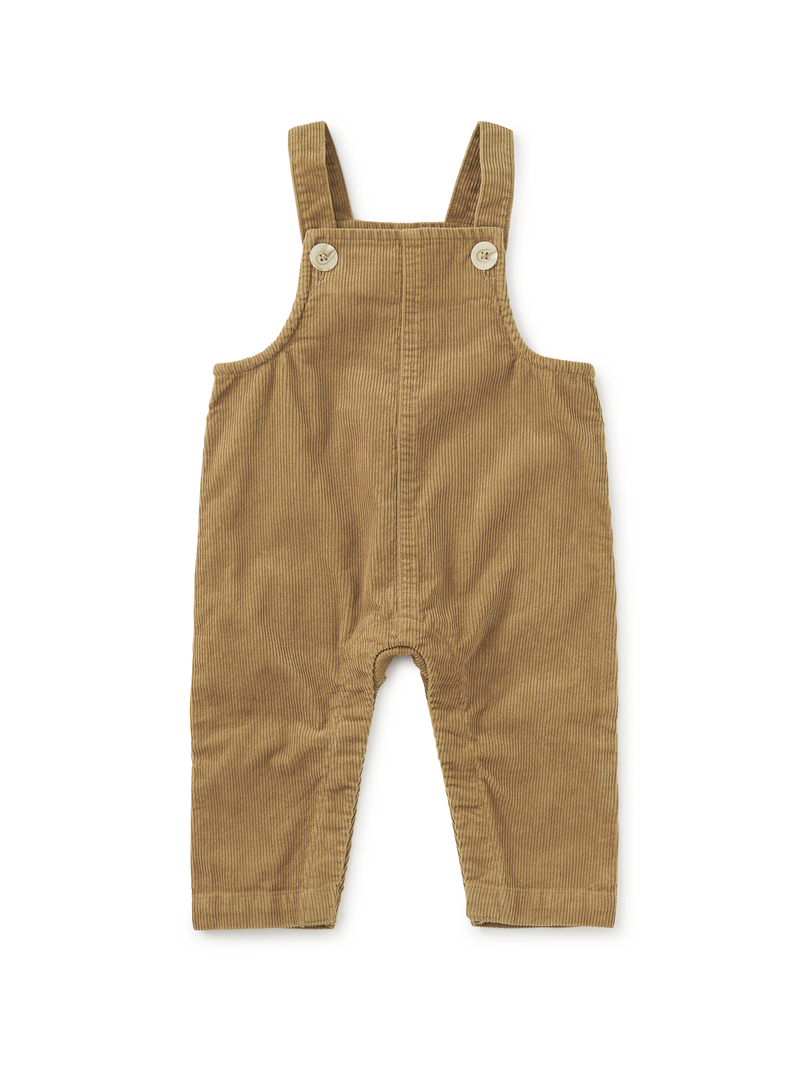 Corduroy Baby Overalls in Raw Umber - View 1