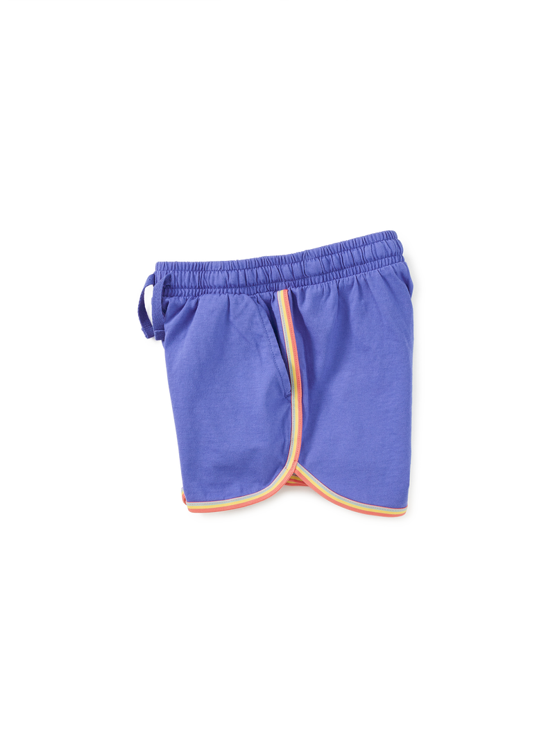 Rainbow Binding Track Shorts in Morning Glory - View 2