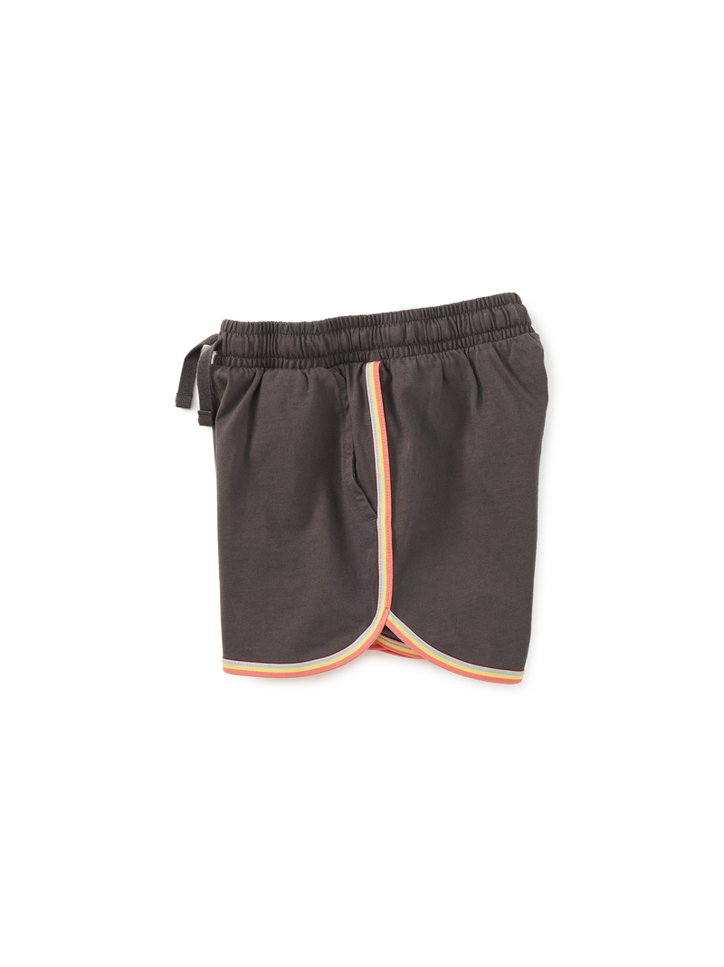 Rainbow Binding Track Shorts in Pepper - View 2