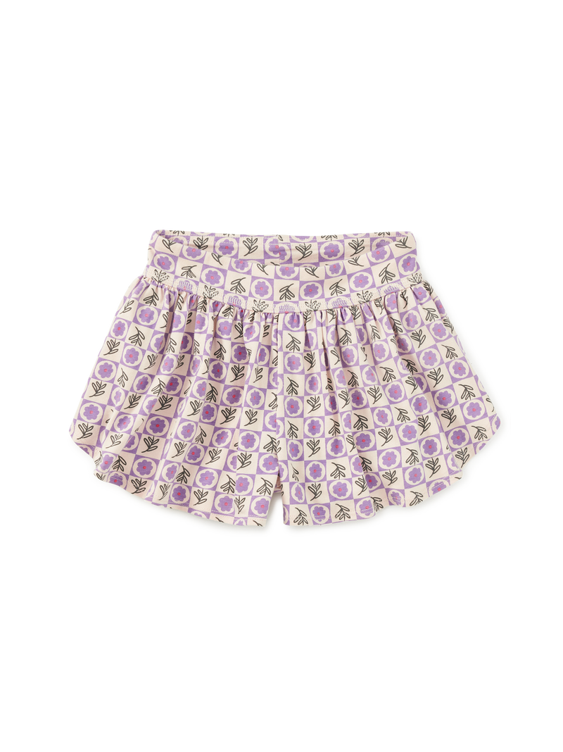 Sporty Petal Shorts in Tile Floral - View 1