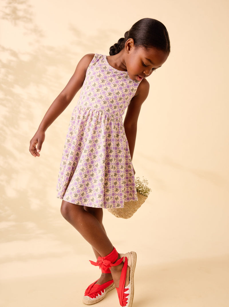 Sleeveless Ballet Dress in Tile Floral - View 2