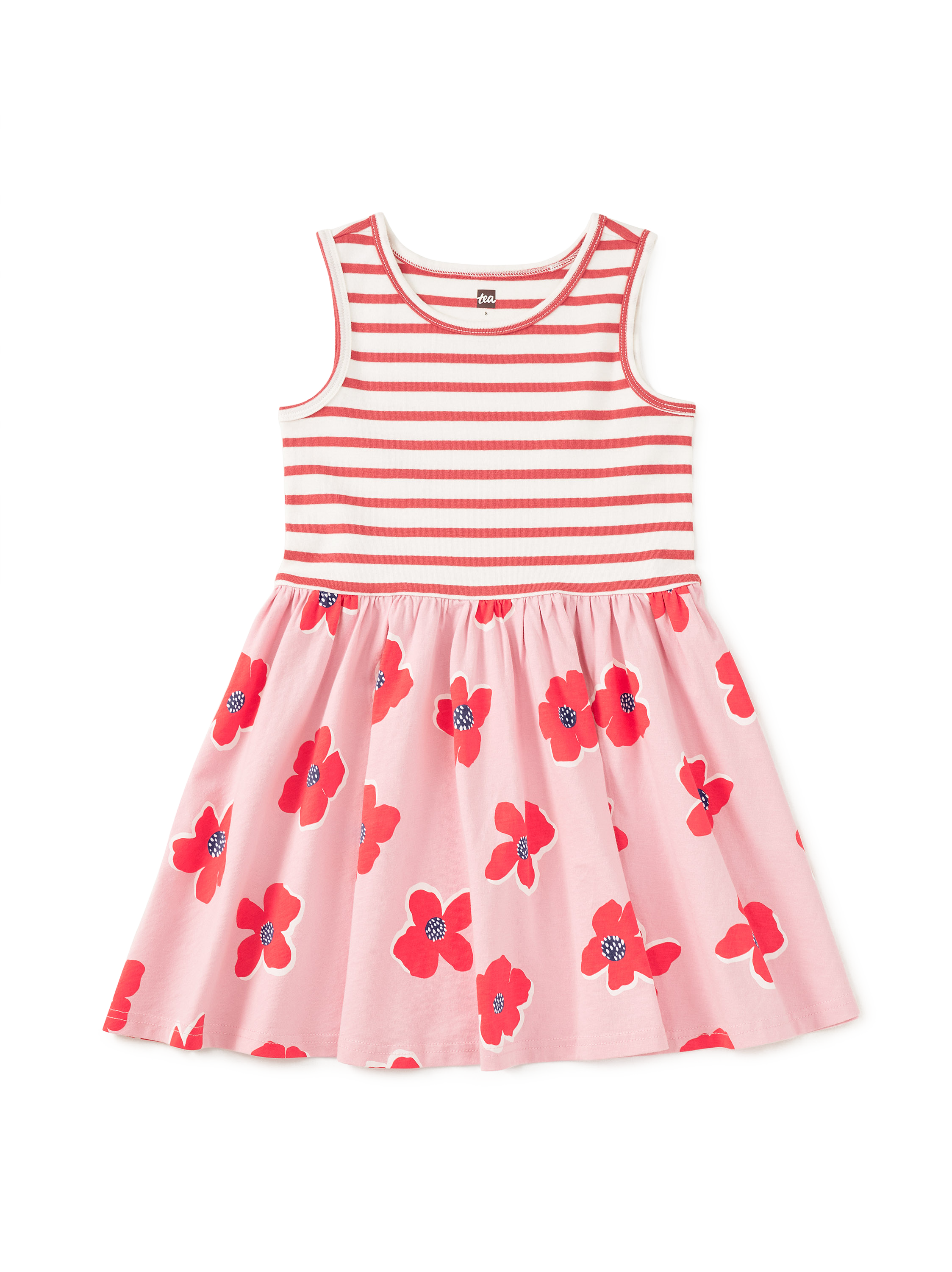 Print Mix Tank Skirted Dress