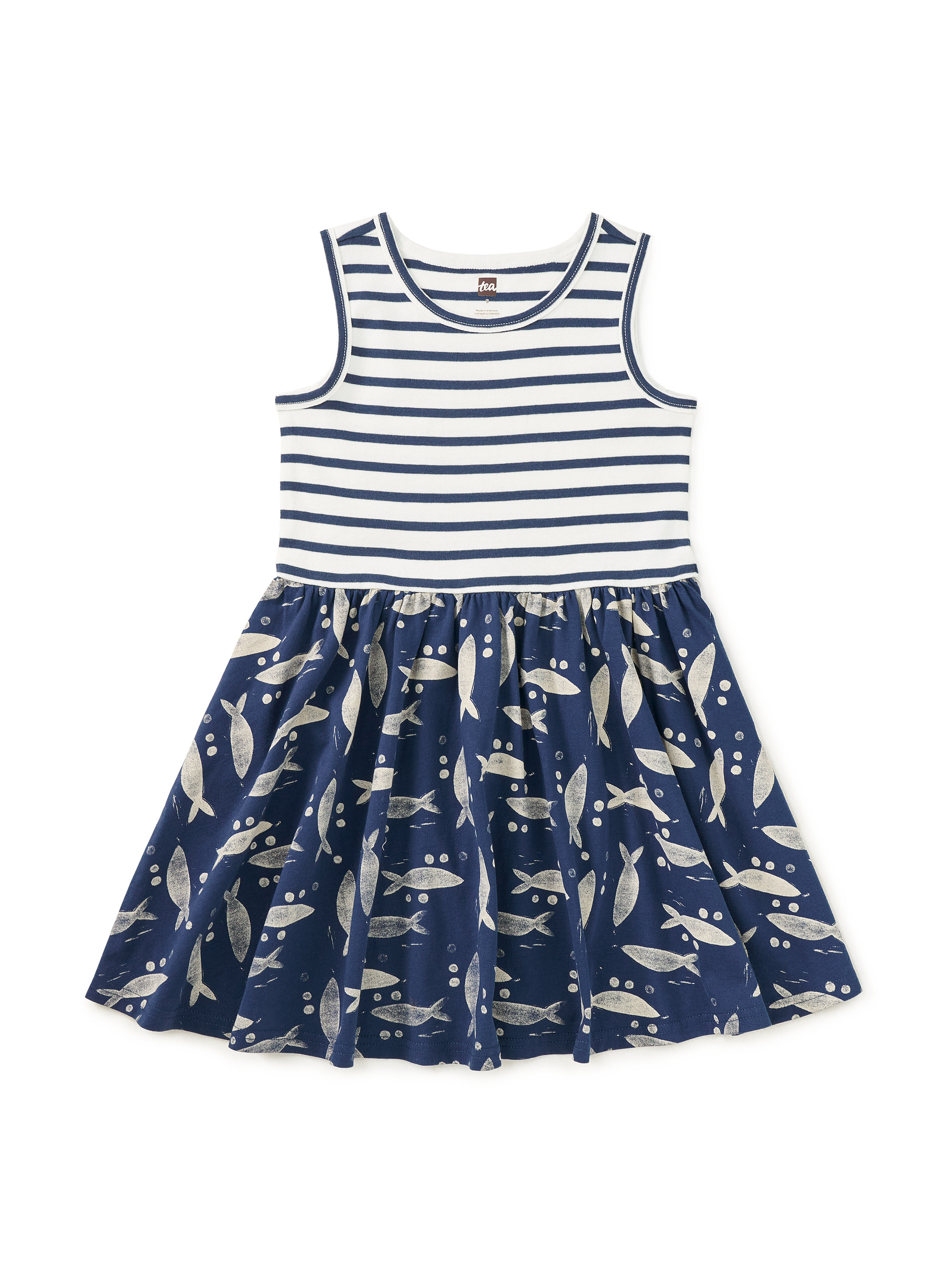 Print Mix Tank Skirted Dress