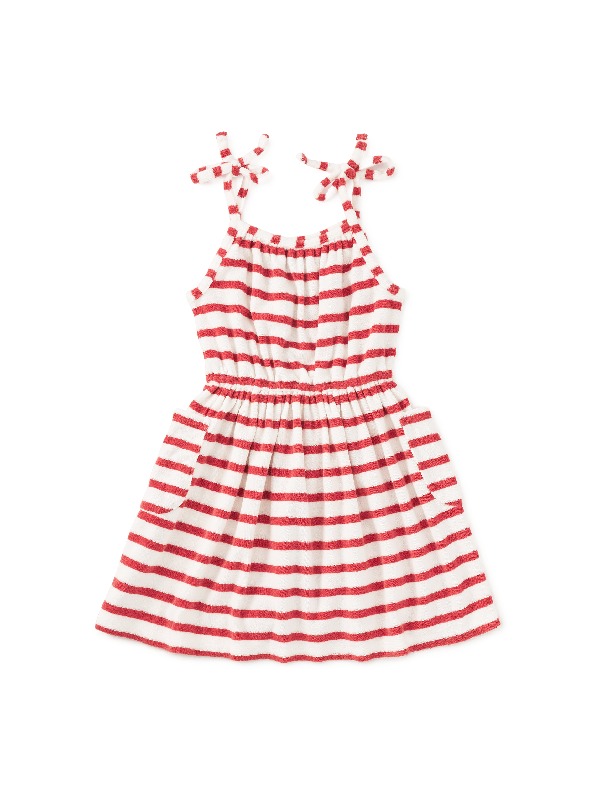 Terrycloth Tie Shoulder Twirl Dress
