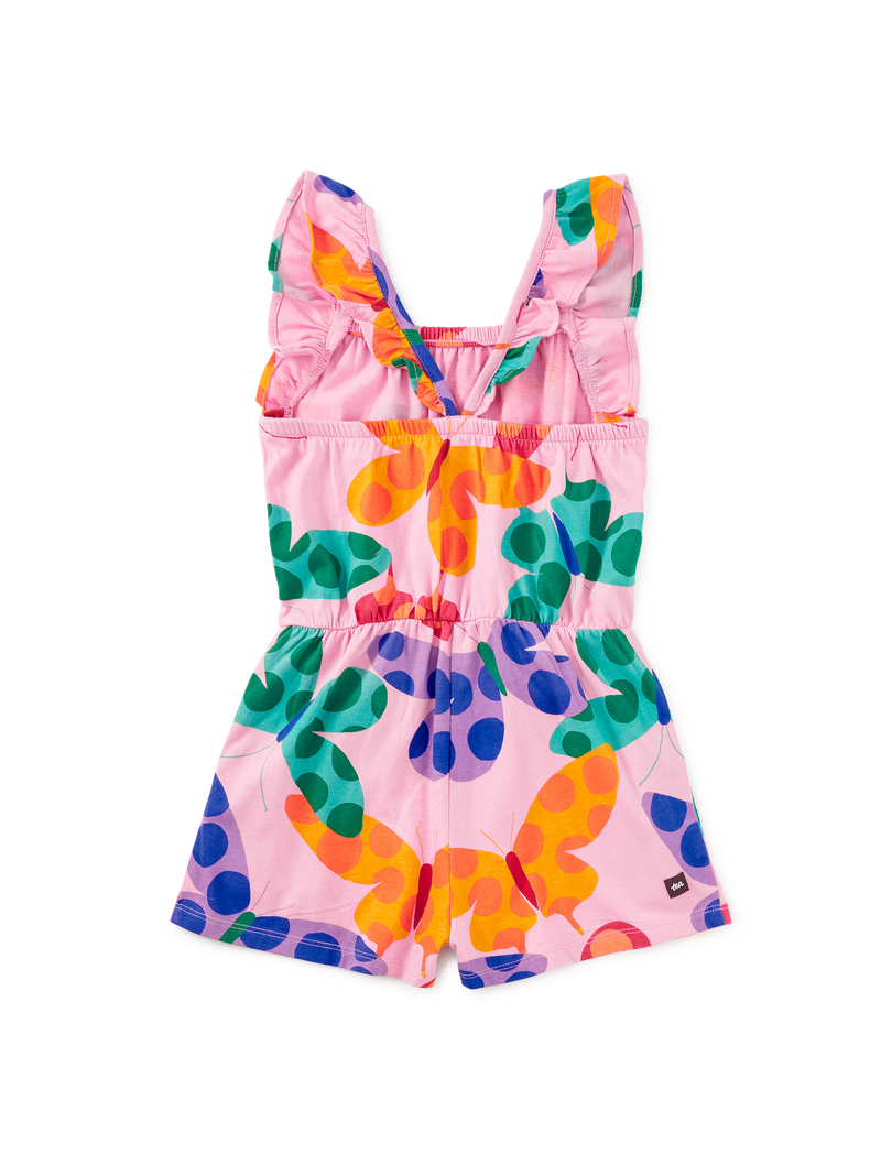 Ruffle Strap Romper in Butterfly Spot - View 2
