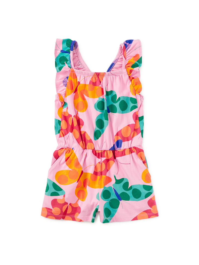 Ruffle Strap Romper in Butterfly Spot - View 1