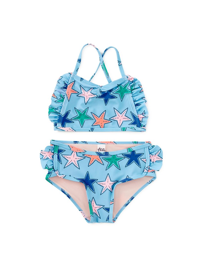 Ruffle Two-Piece Swim Set in Starfish - View 1