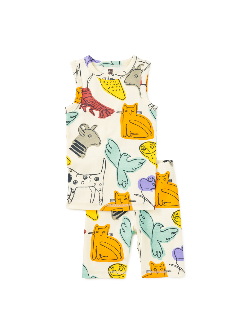 Summer Nights Tank Pajama Set in Picassos Pets - View 1