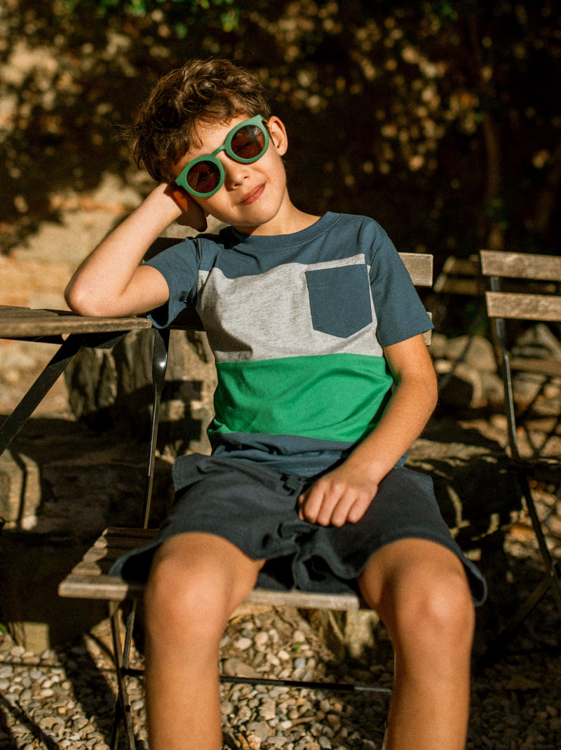 Colorblock Pocket Tee in Naval Blue - View 2