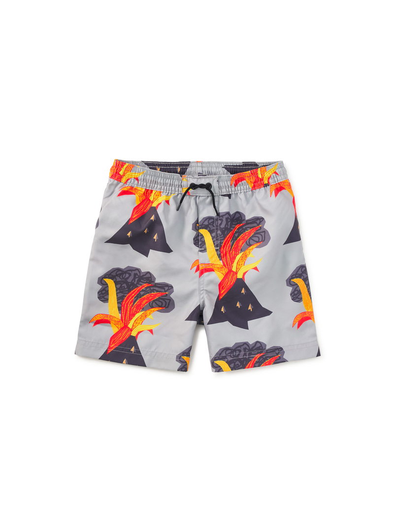 Mid-Length Swim Trunks in Volcano And Go - View 1
