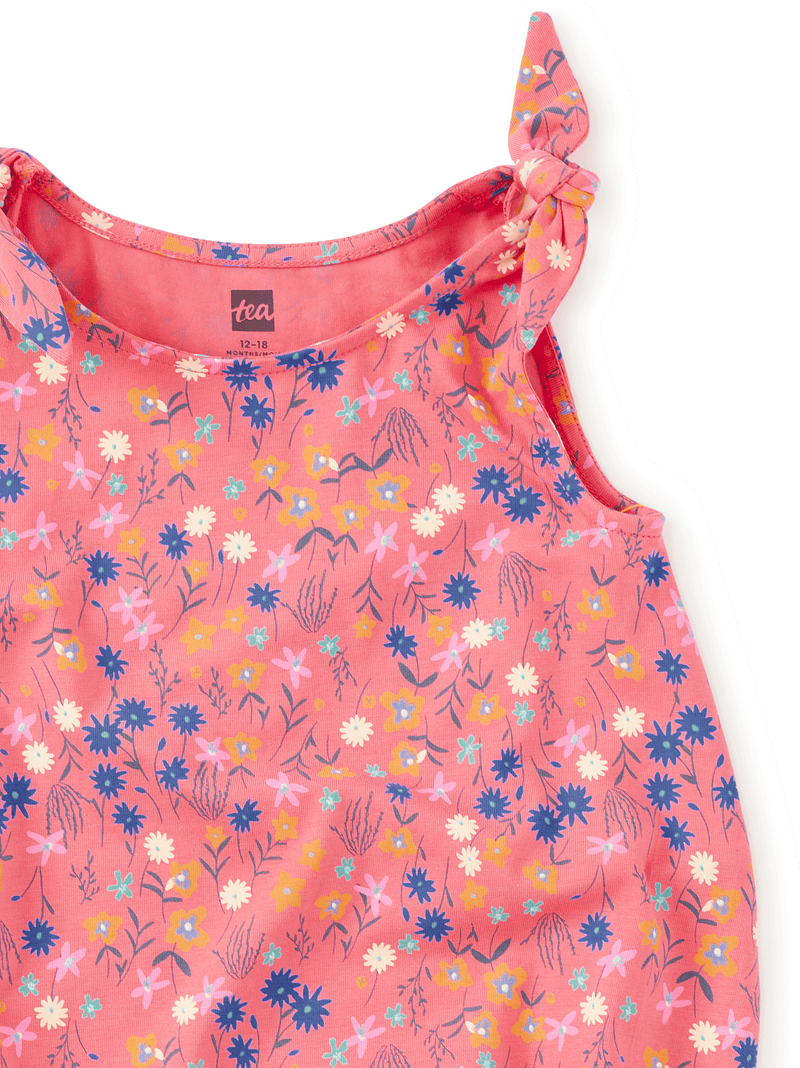 Tie Shoulder Baby Romper in Malindi Wildflowers - View 2