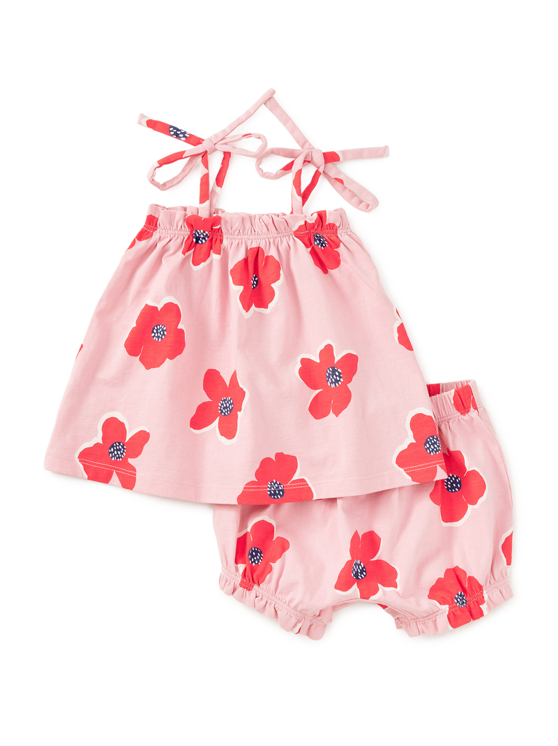 Tie Shoulder Baby Set in Rock Floral - View 1