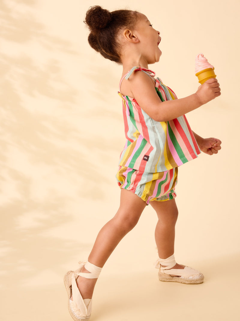 Tie Shoulder Baby Set in San Sebastian Stripe - View 2