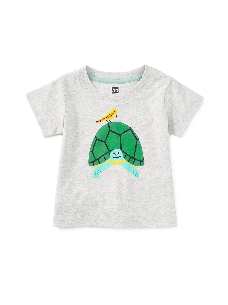 Turtle Time Graphic Tee in Light Grey Heather - View 1