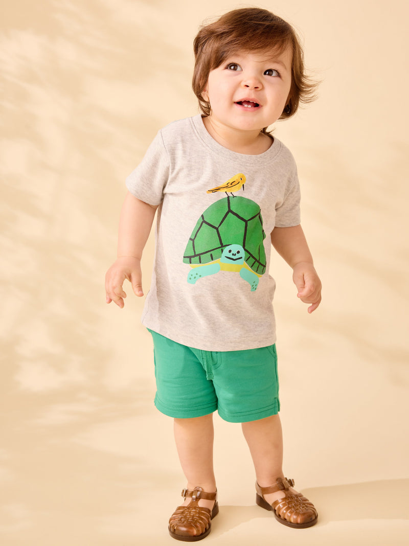 Turtle Time Graphic Tee in Light Grey Heather - View 2