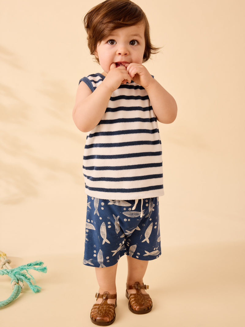 Tank &amp; Shorts Baby Set in Naval Blue - View 2