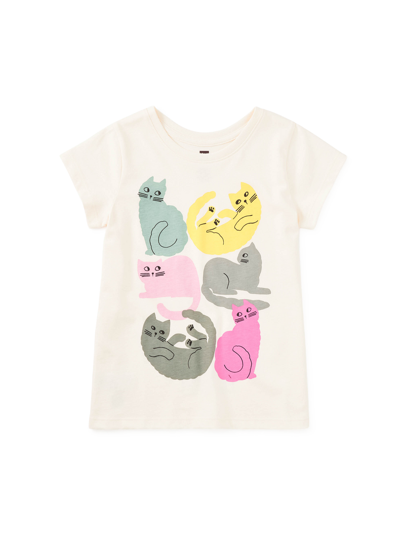 Colorful Cats Graphic Tee in Froth - View 1