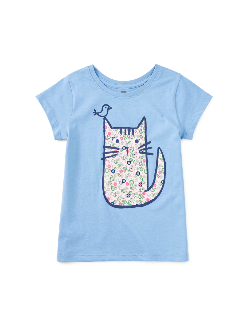 Azulejo Cat Graphic Tee in Placid Blue - View 1