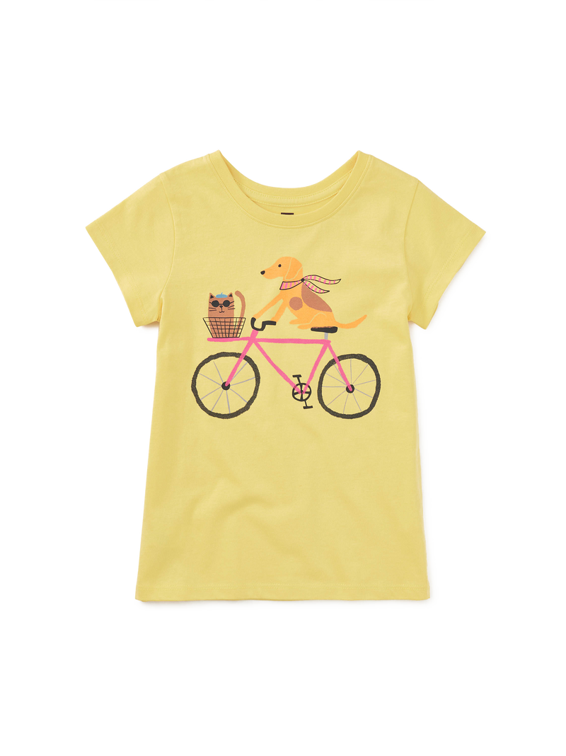 Woof And Whisker On Wheels Graphic Tee in Lemongrass - View 1
