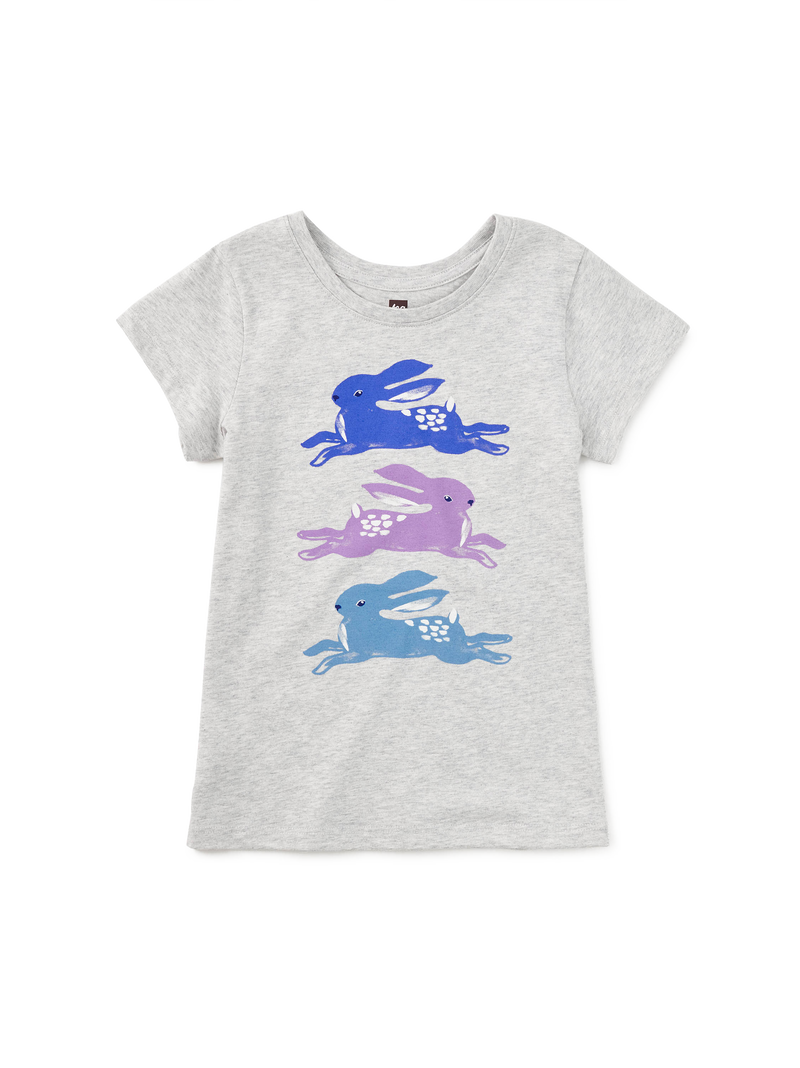 Leaping Hares Graphic Tee in Light Grey Heather - View 1