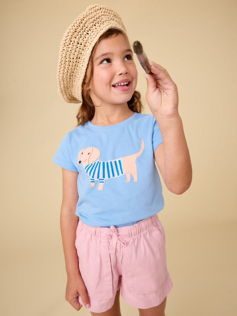 Pablos Pup Graphic Tee in Blue Orchid - View 2