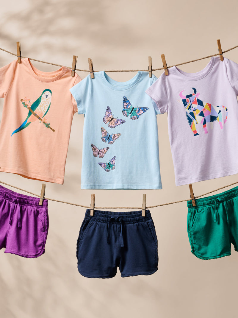 Parakeet And Petal Graphic Tee in Salmon - View 2